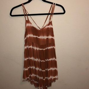 Burnt Orange and White Romper